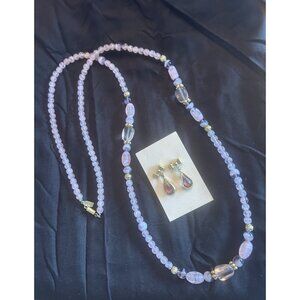 Necklace made by 1928 and pierced earrings Necklace is 32"